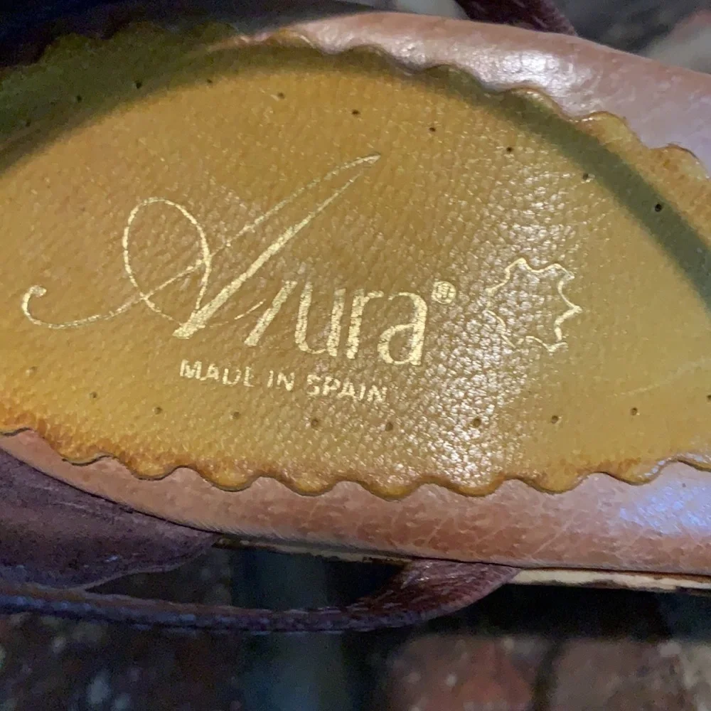 Azura Italy Faux Cork Wedge Platform Sandals 7